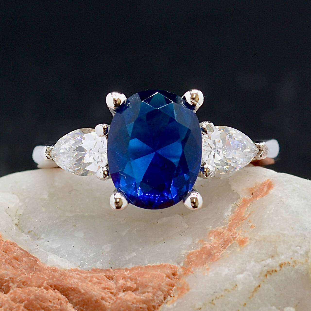 Cheap blue hot sale engagement rings