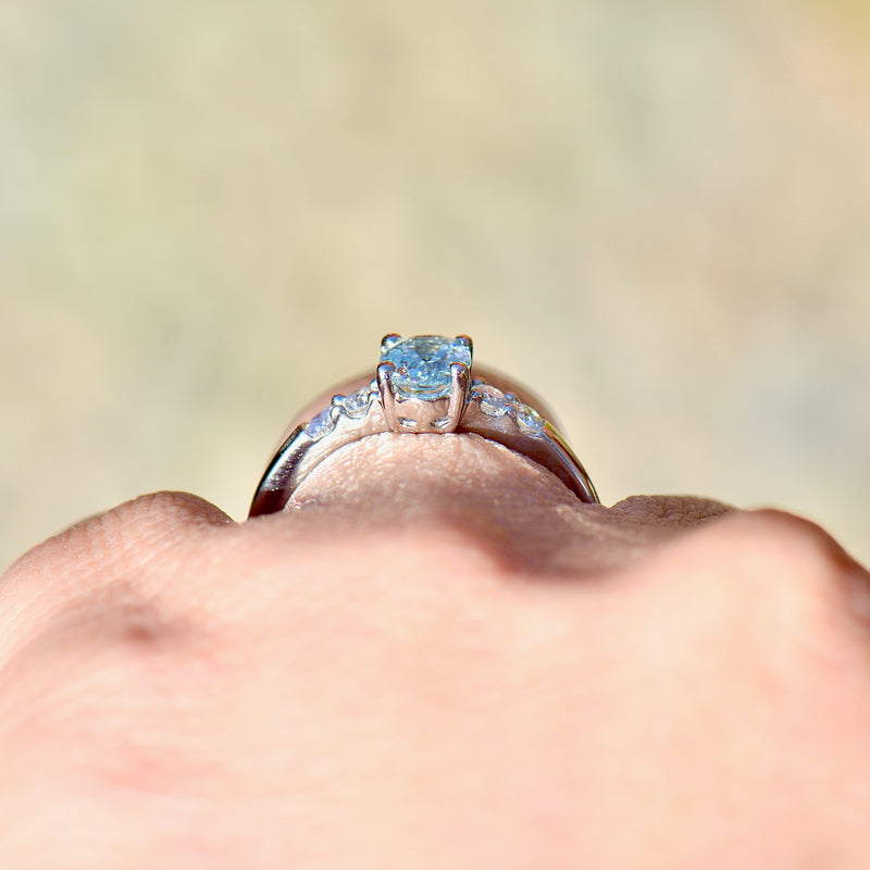 Vintage Aquamarine & Diamond 18CT White Gold Engagement Ring (0.85ct)