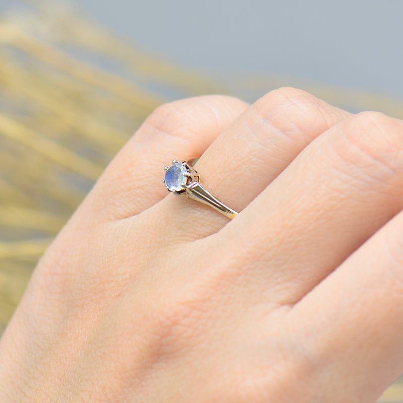 Solitaire sale moonstone ring