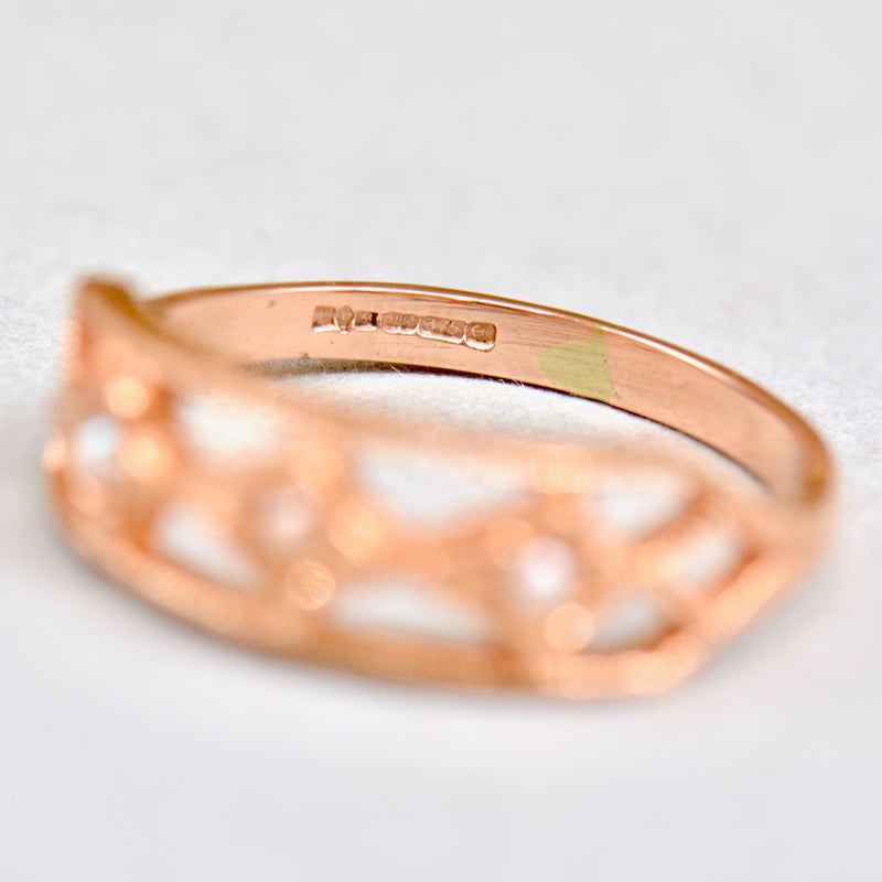 9ct Rose Gold Seed Pearl Ring