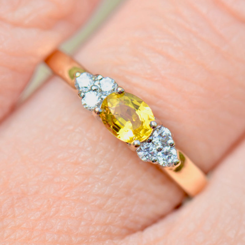 Yellow Sapphire & Diamond 18ct Yellow Gold Engagement Ring (0.50ct)