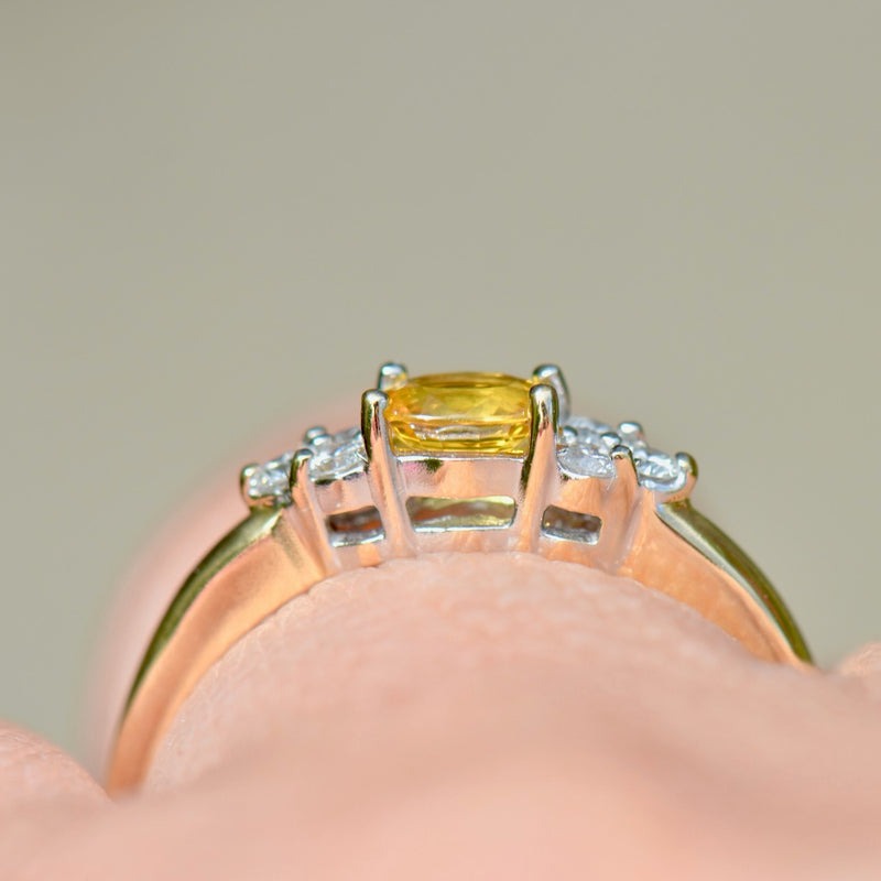 Yellow Sapphire & Diamond 18ct Yellow Gold Engagement Ring (0.50ct)