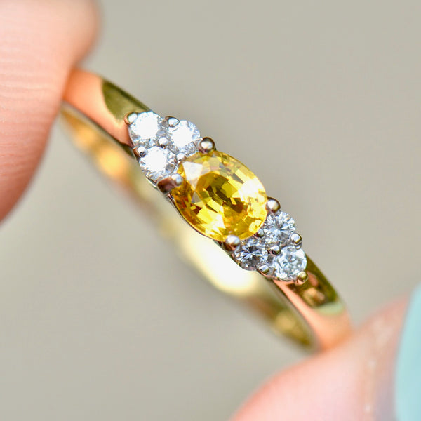 Yellow Sapphire & Diamond 18ct Yellow Gold Engagement Ring (0.50ct)