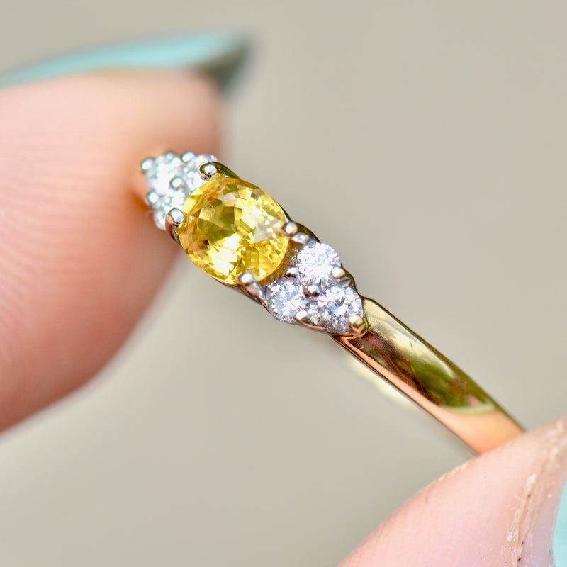 Yellow Sapphire & Diamond 18ct Yellow Gold Engagement Ring (0.50ct)