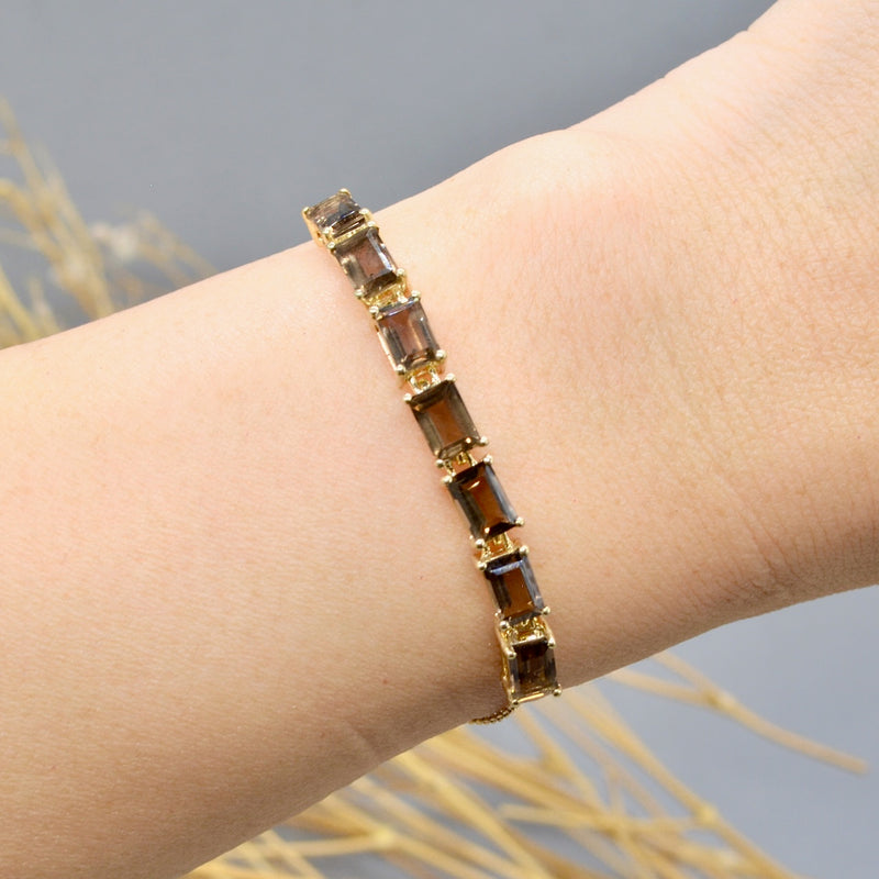 Smoky Quartz 9ct Yellow Gold Bracelet (3.85cts)