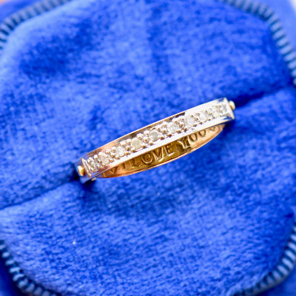 Vintage Hidden ‘I Love You’ Message Diamond Ring in 9ct Yellow Gold (0.10ct)