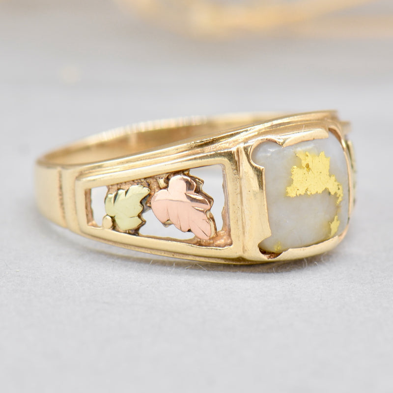 Vintage 1990s Gold Quartz 9CT Yellow Gold Ring (1.21cts)