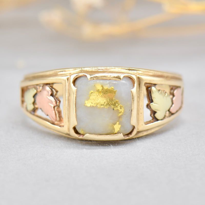 Vintage 1990s Gold Quartz 9CT Yellow Gold Ring (1.21cts)