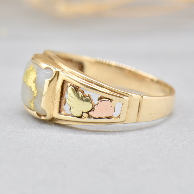 Vintage 1990s Gold Quartz 9CT Yellow Gold Ring (1.21cts)