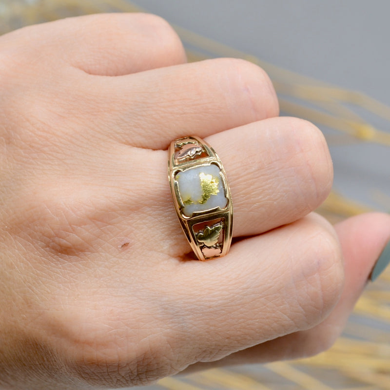 Vintage 1990s Gold Quartz 9CT Yellow Gold Ring (1.21cts)