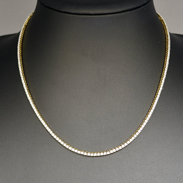 Diamond Line Necklace / Diamond Tennis Necklace in 18ct Yellow Gold (4.0 Carats)