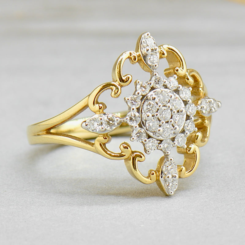 Flower Diamond Engagement Ring – ARTEMER