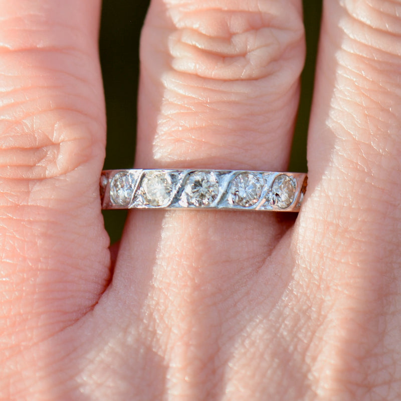 Seven-Stone Diamond 18ct White Gold Flush Set Half Eternity Ring