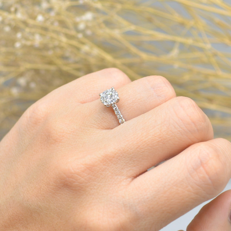 Diamond Cluster Engagement Ring (0.45ct)