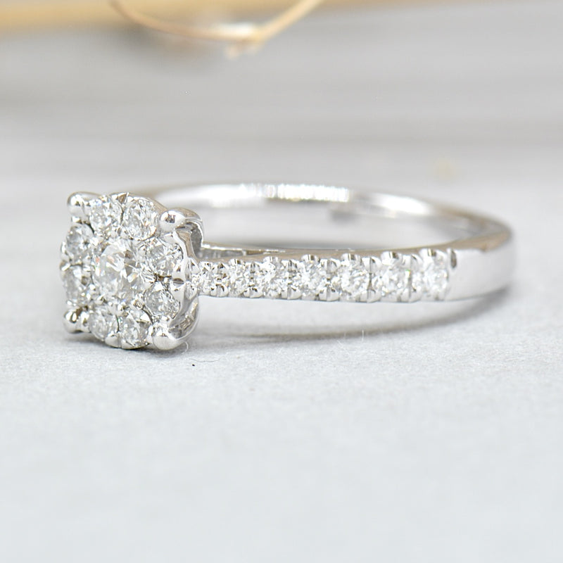 Diamond Cluster Engagement Ring (0.45ct)