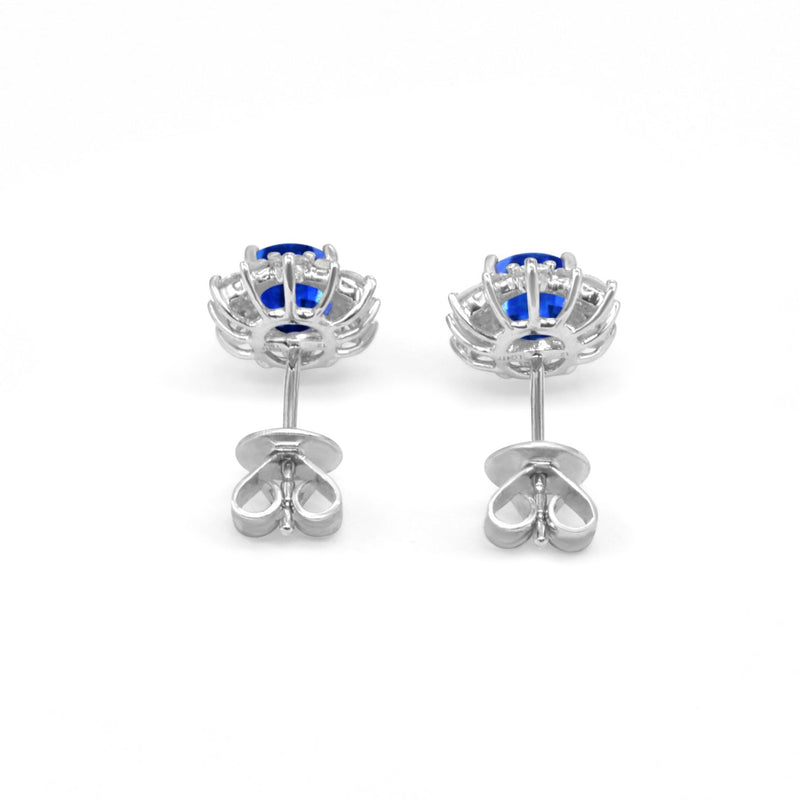 Lab-grown Diamond 0.83ct and Lab-Grown Blue Sapphire 3.12ct Jewellery Set in 9ct White Gold