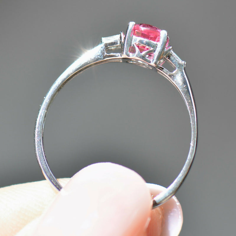 Padparadscha Sapphire & Diamond Lorique 18ct White Gold Ring (1.24cts)