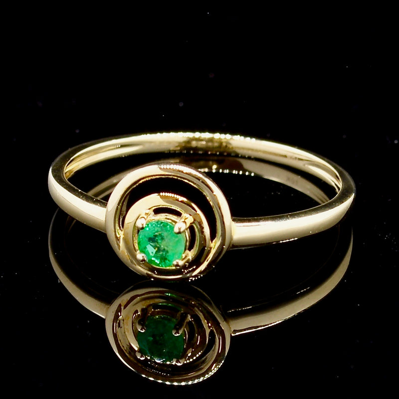 Emerald 9CT Yellow Gold Target Ring