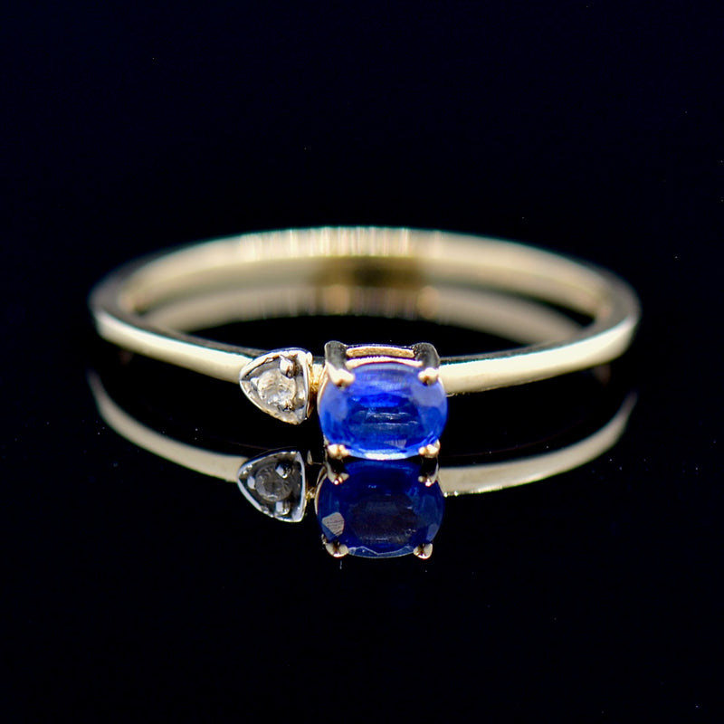 Kyanite and Spinel Minimalist 9CT Yellow Gold Ring