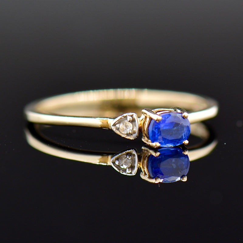 Kyanite and Spinel Minimalist 9CT Yellow Gold Ring