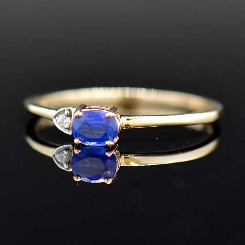 Kyanite and Spinel Minimalist 9CT Yellow Gold Ring