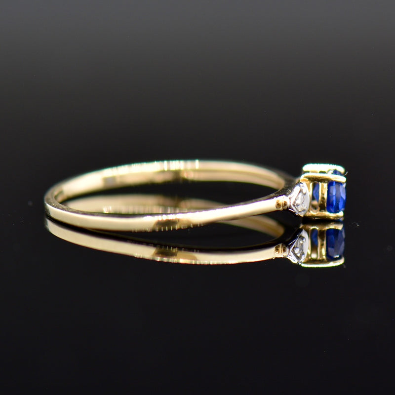 Kyanite and Spinel Minimalist 9CT Yellow Gold Ring