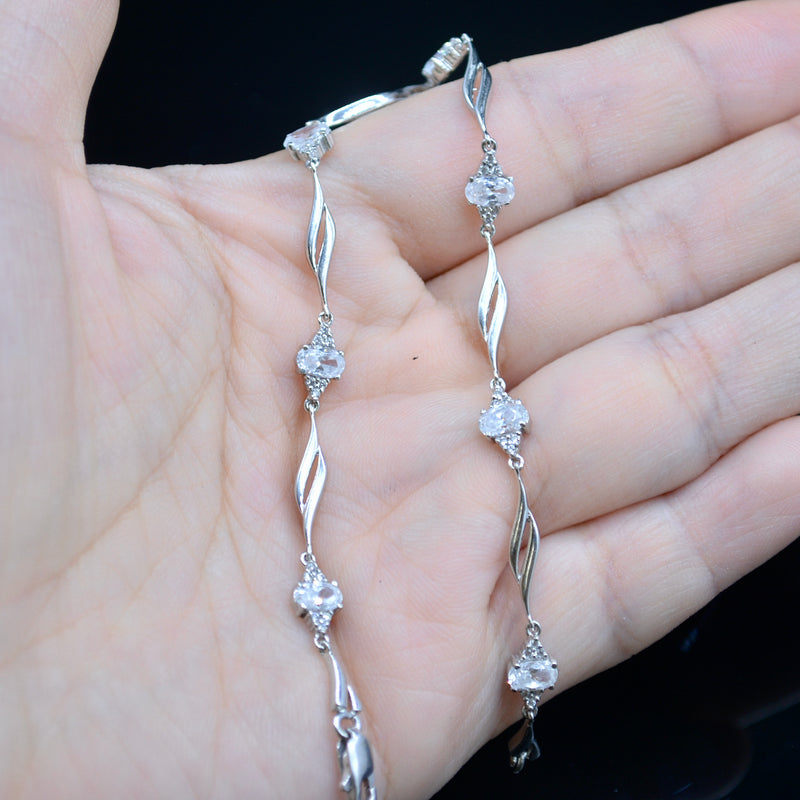 White gold cubic hot sale zirconia bracelet