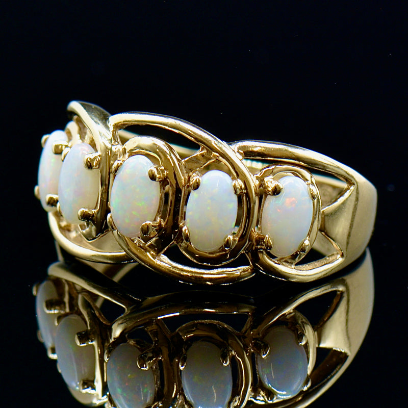 Opal Five-Stone 9CT Gold Dress Ring