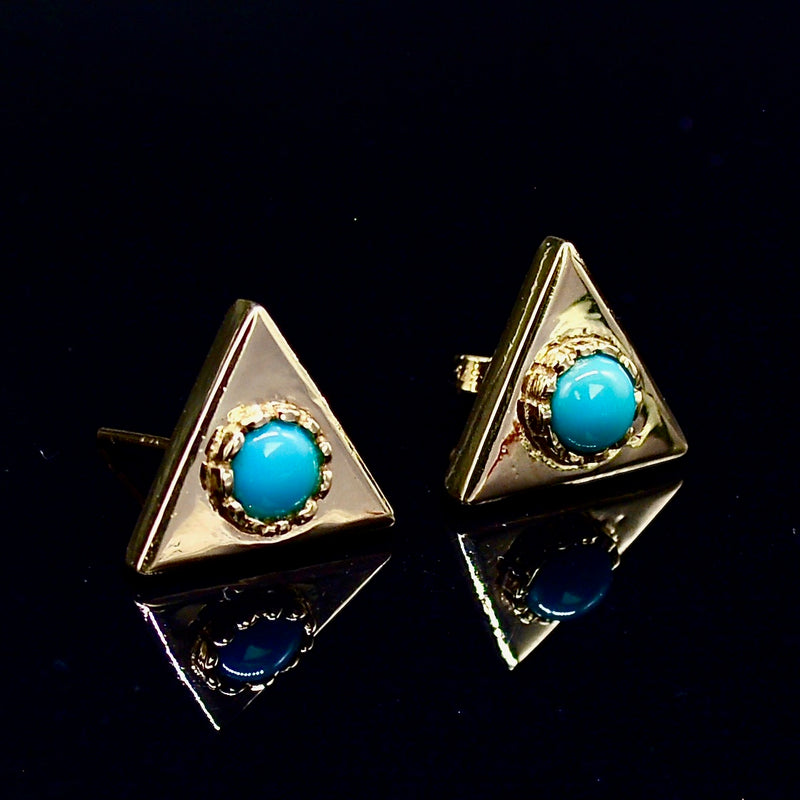 Vintage Art Deco Style Turquoise Earrings