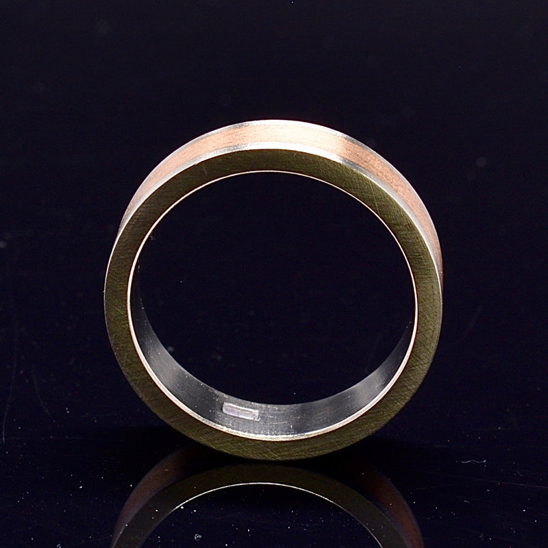 Titanium & Rose Gold Plated Two-Tone Ring Band