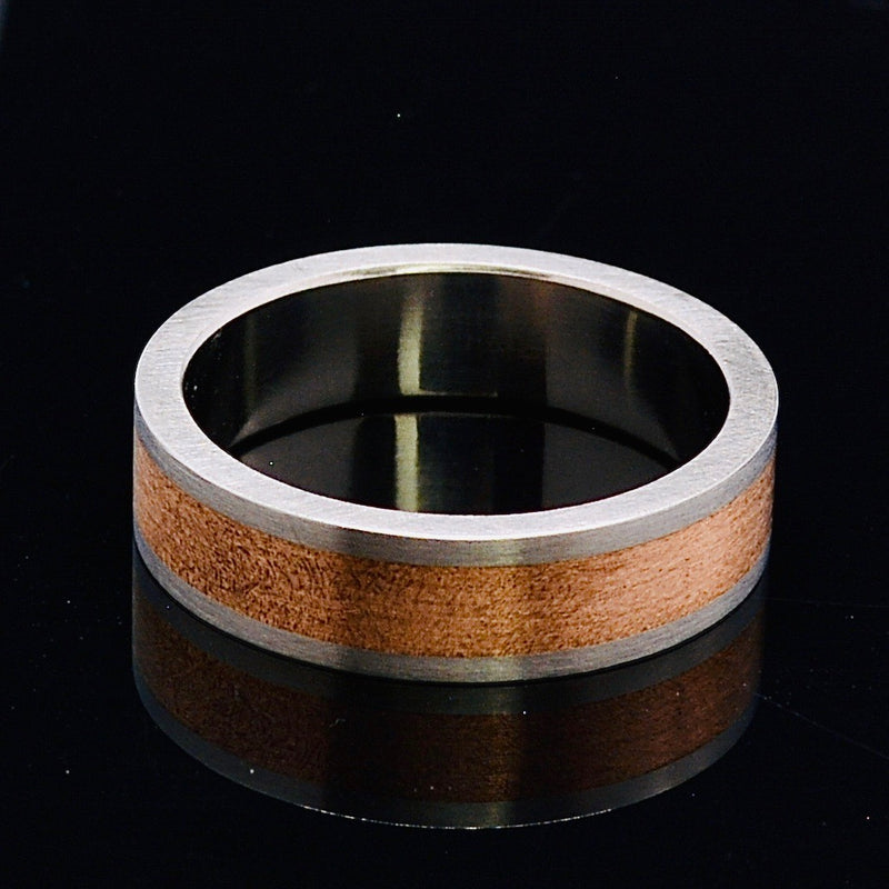 Titanium & Rose Gold Plated Two-Tone Ring Band