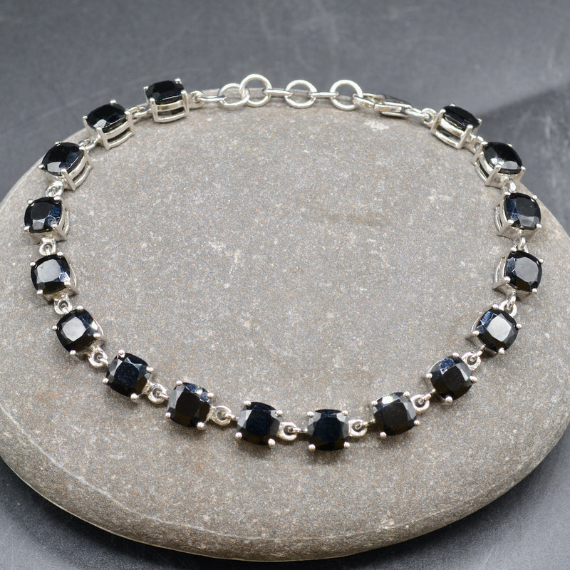 Natural Black Spinel Brilliant Tennis Bracelet