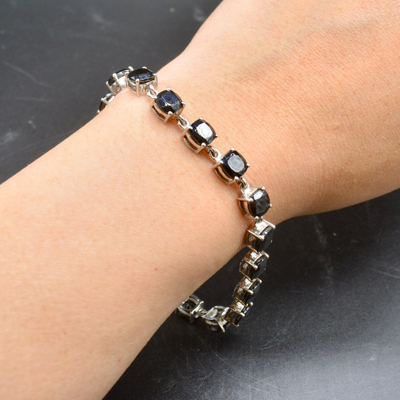 Natural Black Spinel Brilliant Tennis Bracelet