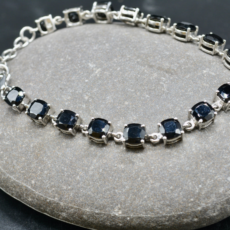 Natural Black Spinel Brilliant Tennis Bracelet