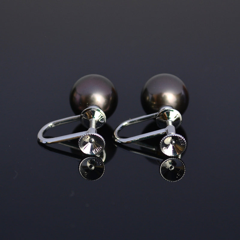 Mikimoto Black South Sea Pearl Earrings 9.5mm