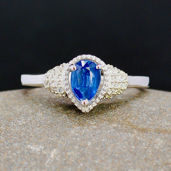 Kyanite & White Topaz Ring